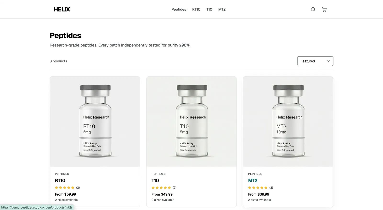 Demo store — Shop view